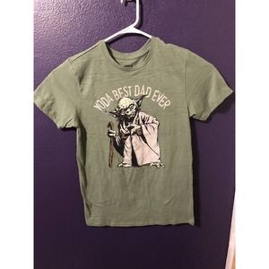 Star Wars YODA Mens Shirt Size Small “BEST DAD EVER” Funny Green Graphic Tee